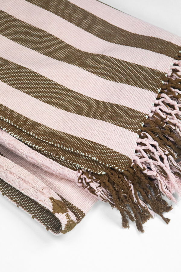 Archive New York Sabina Striped Cotton Throw Blanket