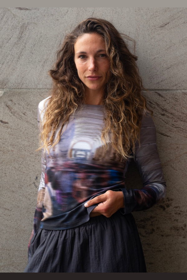 Tyler McGillivary Blurry Museum Heidi Fitted Long Sleeve Top