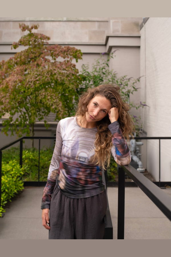 Tyler McGillivary Blurry Museum Heidi Fitted Long Sleeve Top