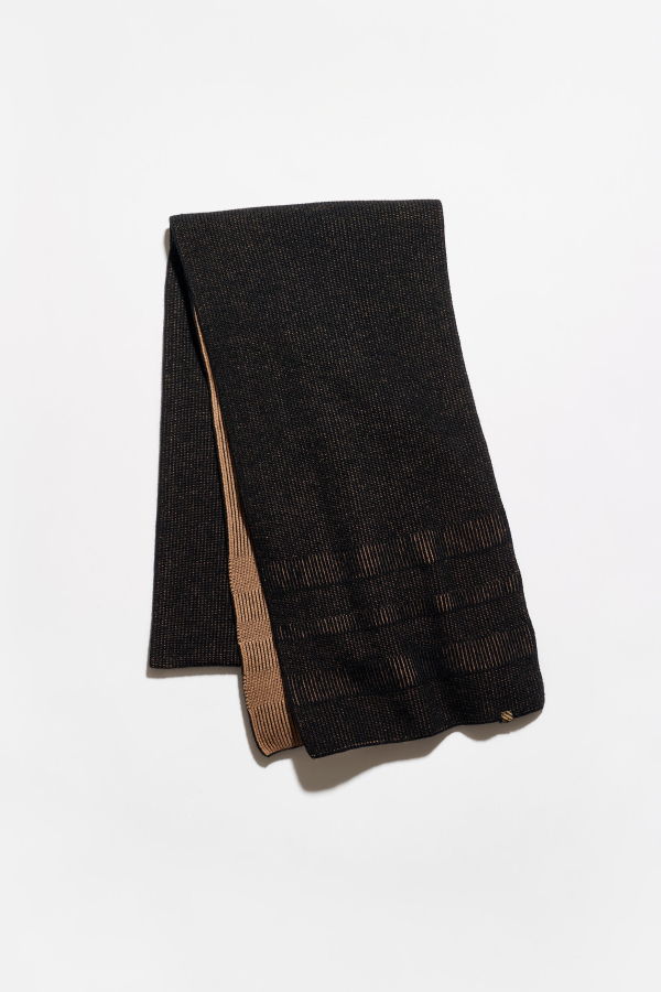 Billy Reid Bishop Rib Scarf - Black/Gold