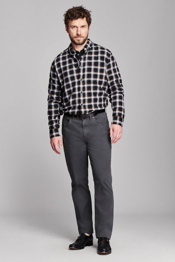 Billy Reid Block Check Tuscumbia Classic Shirt - Black Multi