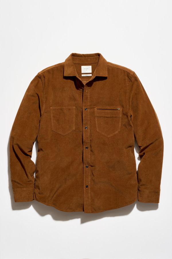 Billy Reid Cochran Moleskin Shirt - Tobacco