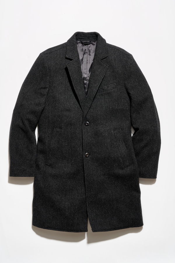 Billy Reid Herringbone Otto Overcoat - Asphalt
