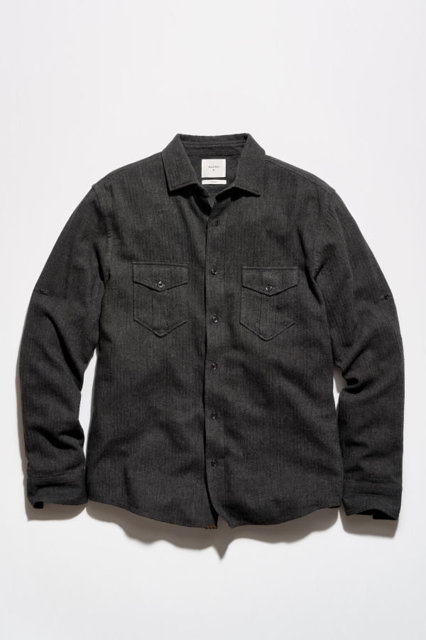 Billy Reid Herringbone Scout Shirt - Gray