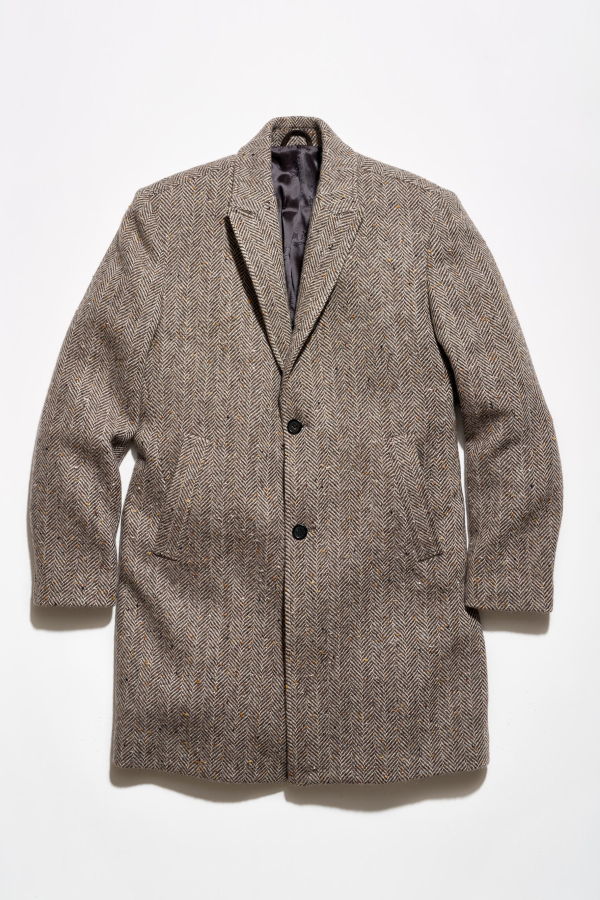 Billy Reid Herringbone Walking Car Coat - Brown Multi