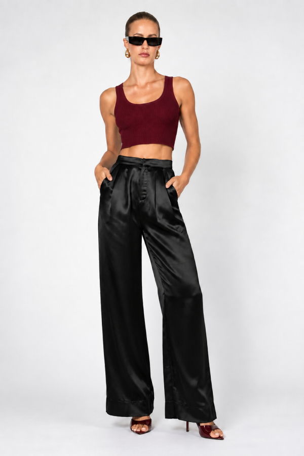 Nonchalant Label Eve Crop Top - Bordeaux