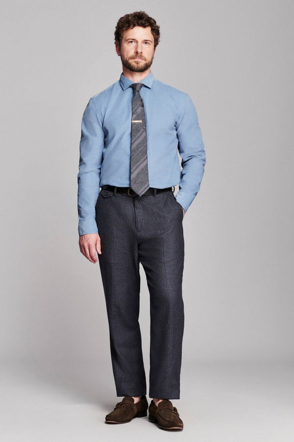 Billy Reid Corduroy Cedar Shirt - Steel Blue