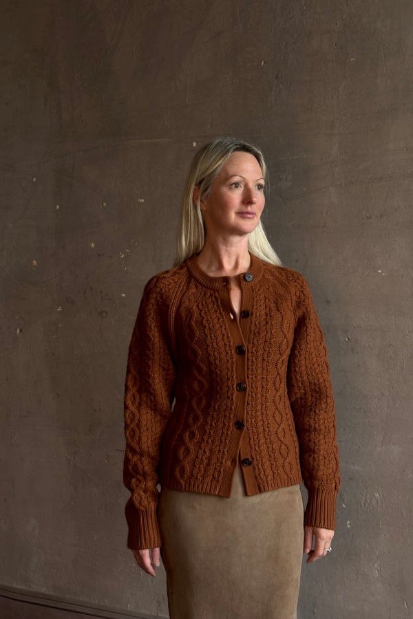 Guest in Residence Cable Sculpted Cardigan