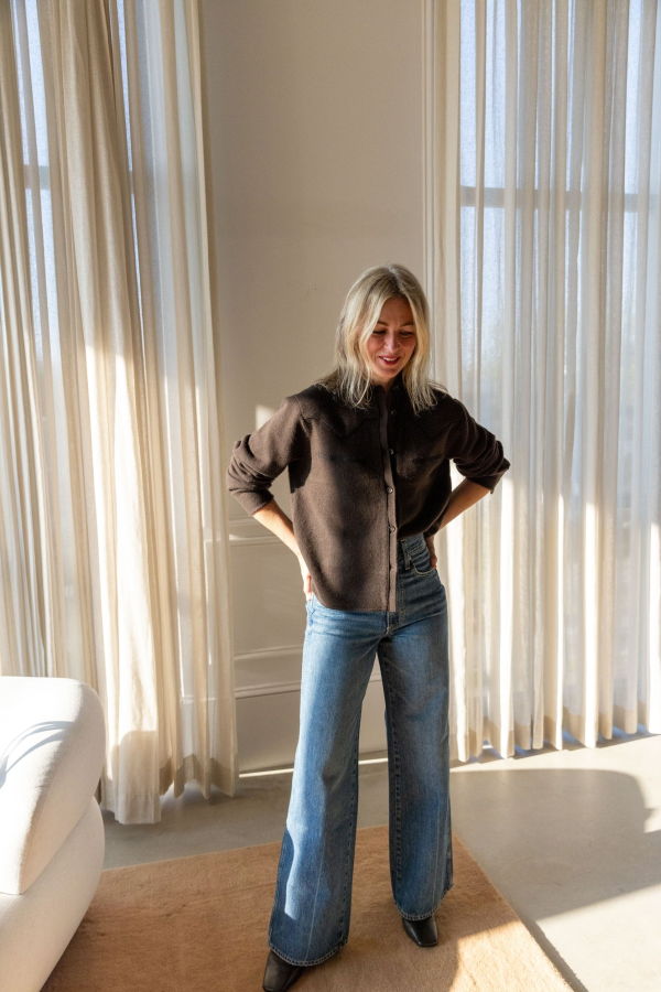 Guest in Residence Cropped Western Shirt