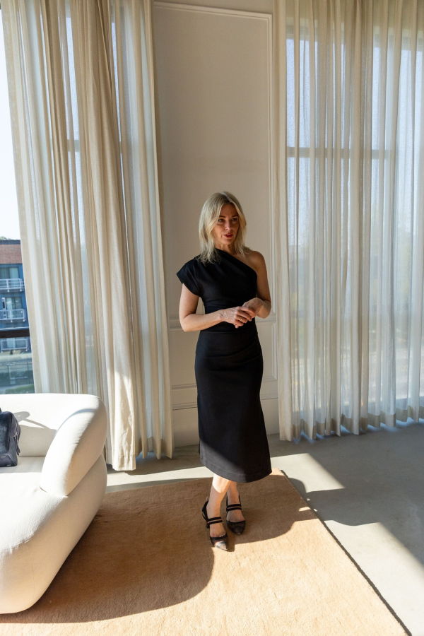 The Garment Glam Asymmetric Dress - Black