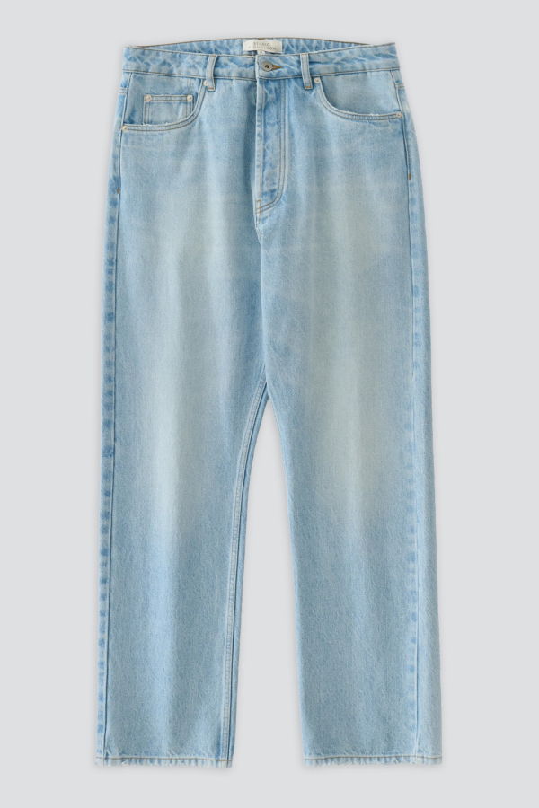 Studio Nicholson Bleached Wash Riso Straight Leg Denim Pant