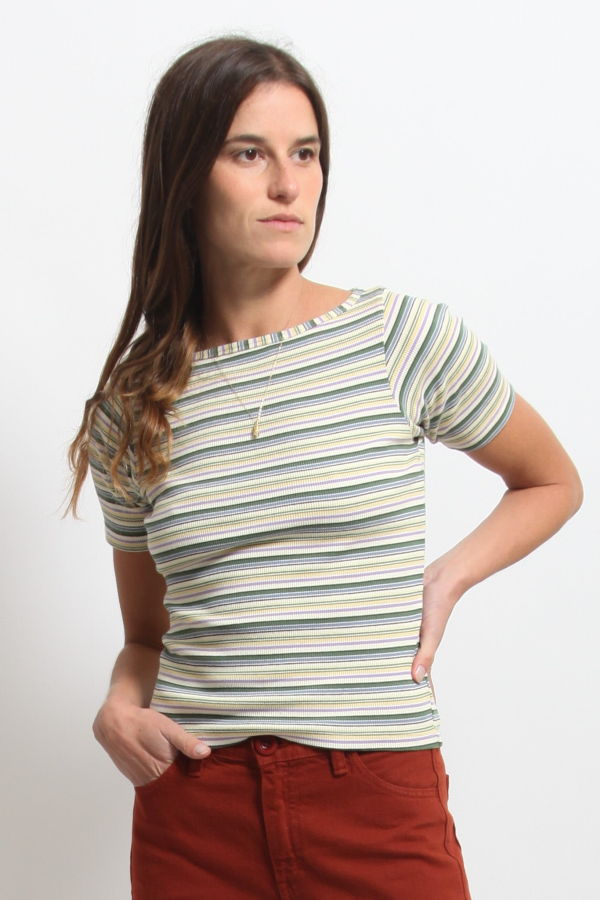 Gravel & Gold James Shirt - Kelp Stripe