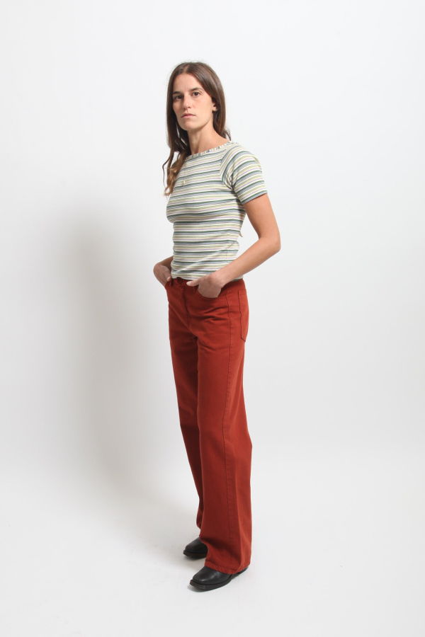 Gravel & Gold James Shirt - Kelp Stripe