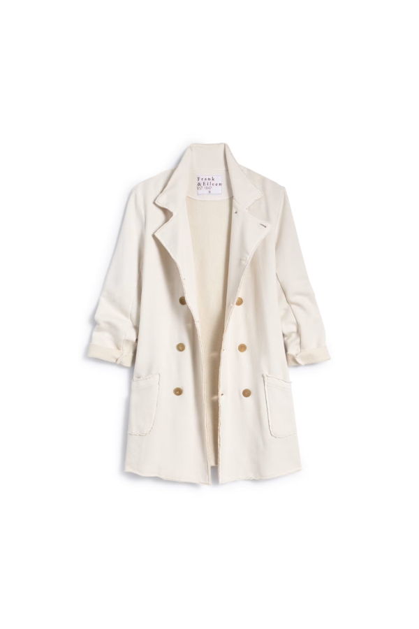 Frank & Eileen Belfast Sweatshirt Trench Coat - Vintage White