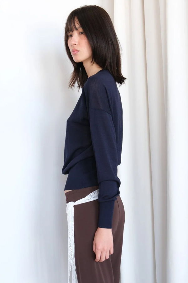Geel Andrea V-Neck Sweater - Navy