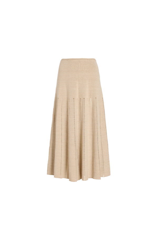 Proenza Schouler Phyllis Ladder Stripe Skirt - Bronze / Cream