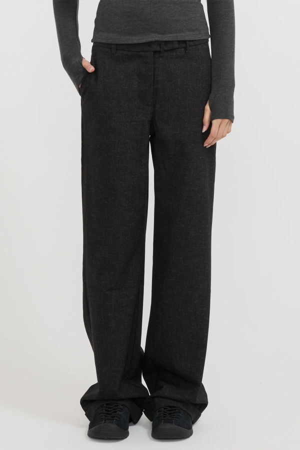 Geel Kennedy Low-Waisted Oversized Trousers - Dark Charcoal