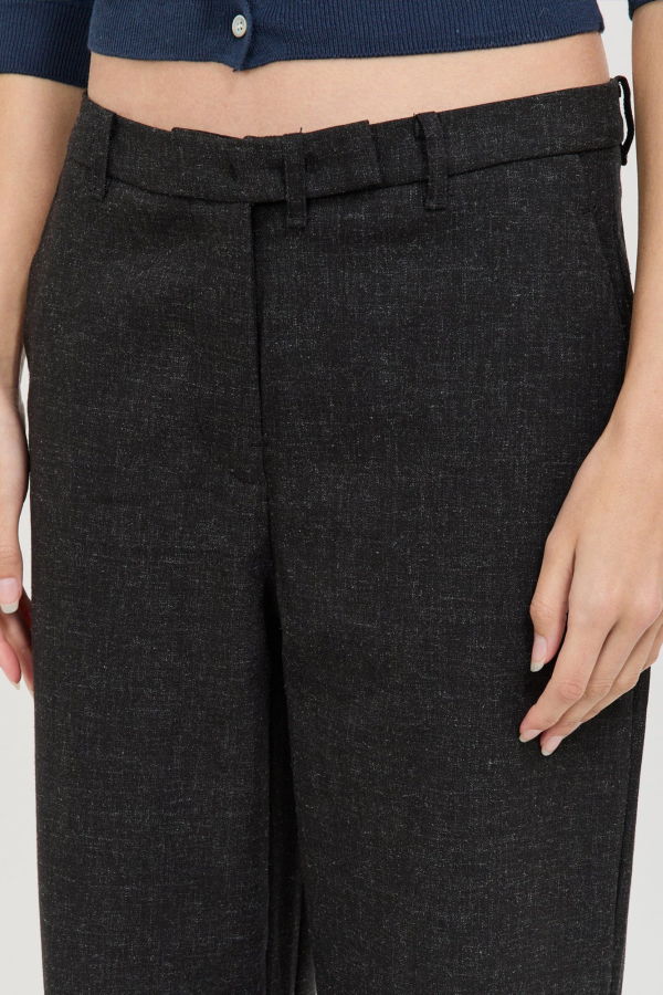 Geel Kennedy Low-Waisted Oversized Trousers - Dark Charcoal