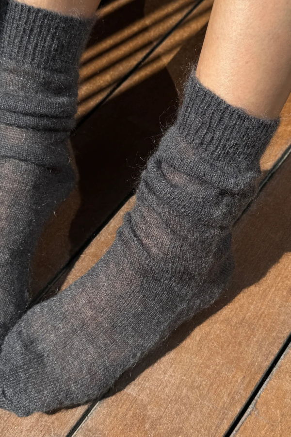Le Bon Shoppe Mohair Veil Socks - Charcoal
