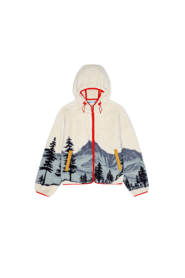 The Great. The Plush Horizon Full Zip Jacket - Snowcap View Landscape