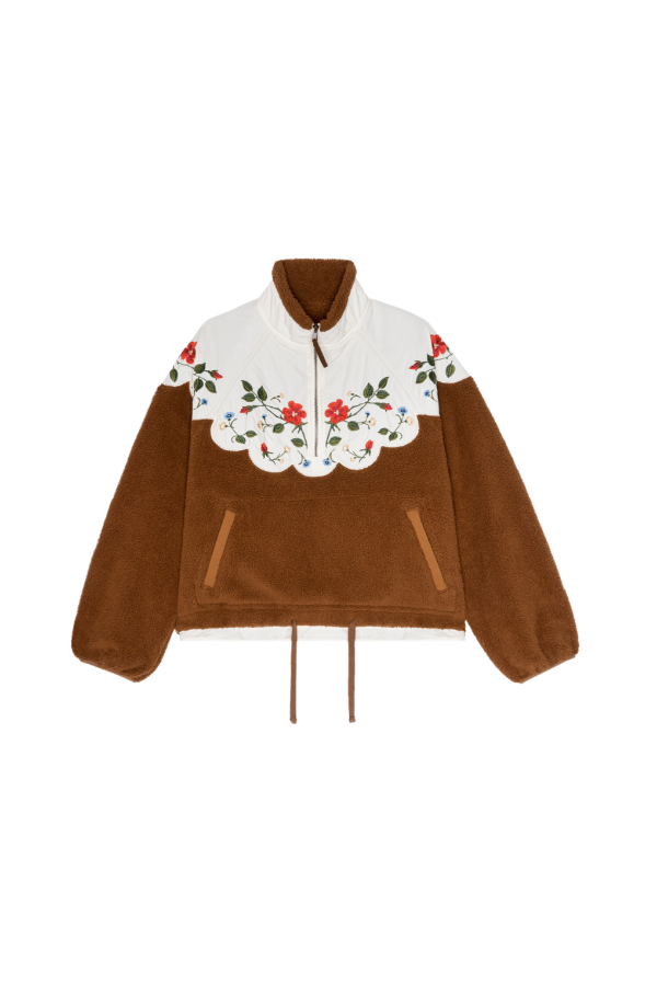 The Great. The Plush Wildflower Pullover - Chestnut