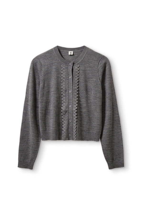 The Garment x Tomorrow Bergen Scallop Mini Cardigan - Gray