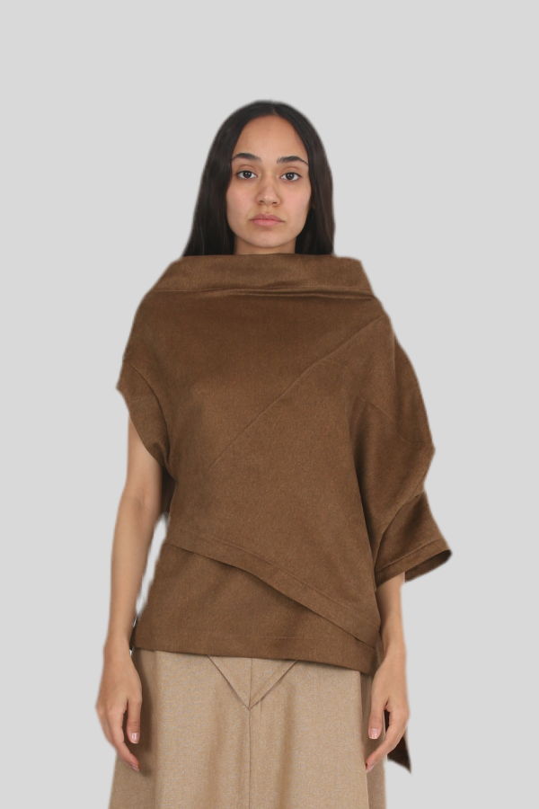 Solouk The Asymmetric Sculpted Top - Ochre