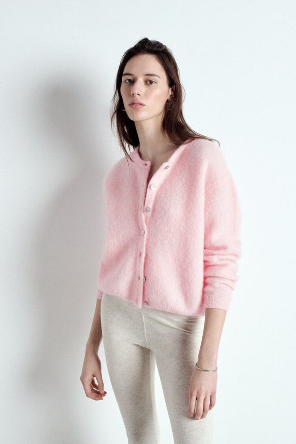 American Vintage Vitow Cardigan - Melange Sugared Almond