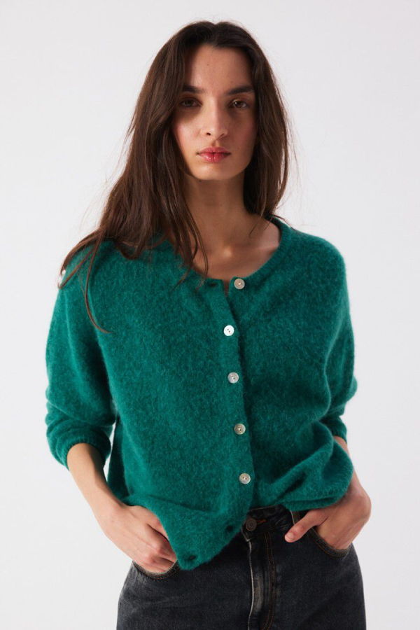 American Vintage Vitow Cardigan - Teal Melange