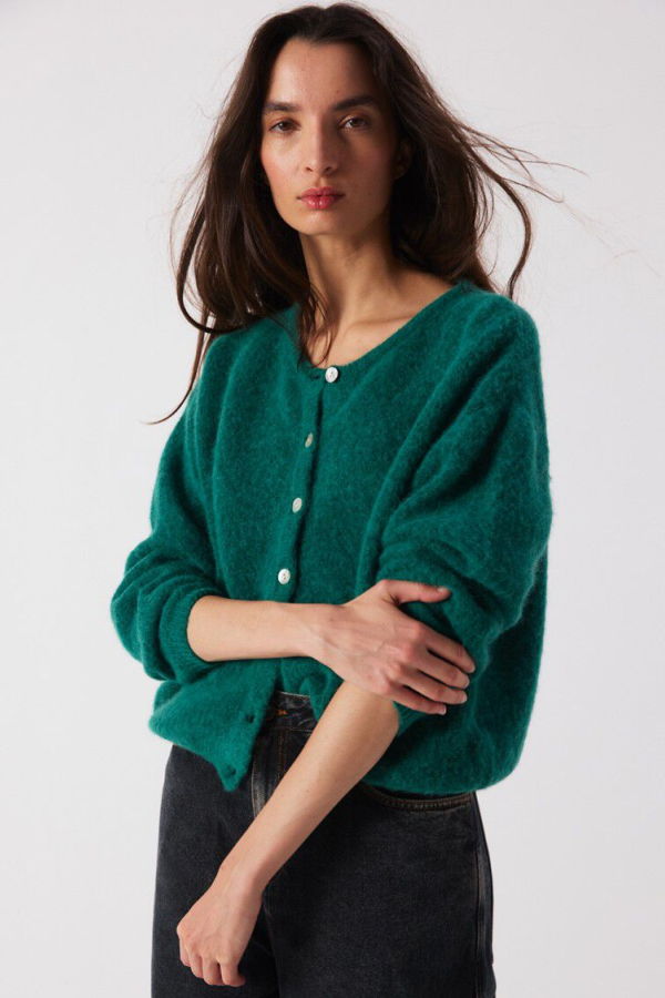 American Vintage Vitow Cardigan - Teal Melange