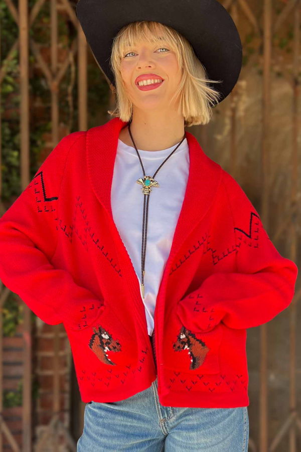 En Merci Horse Portrait Cardigan