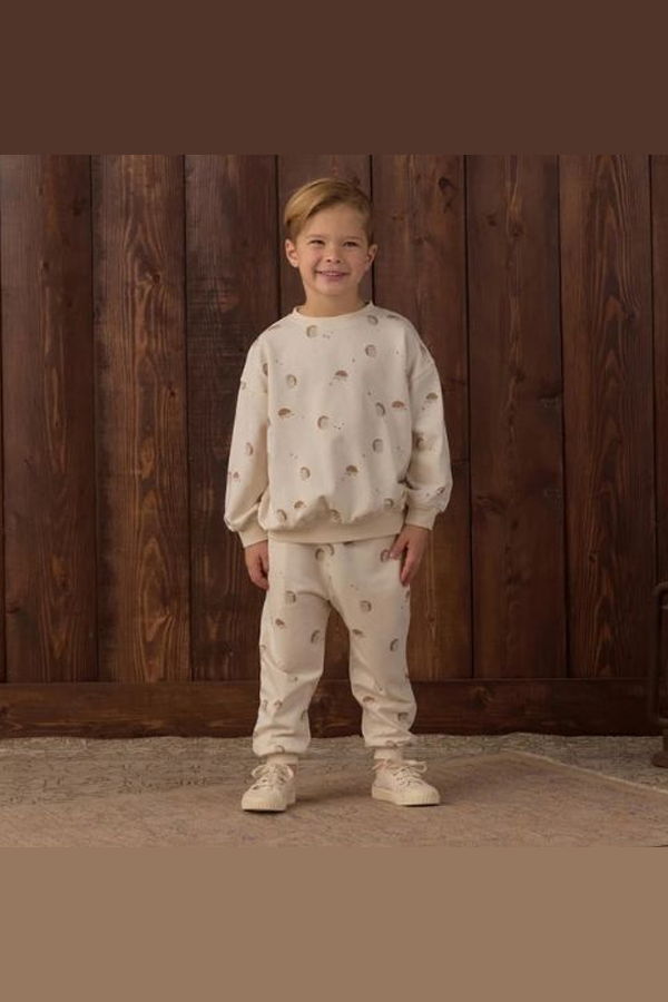 KIDS Rylee + Cru Hedgehog Jogger Sweatpants - Natural