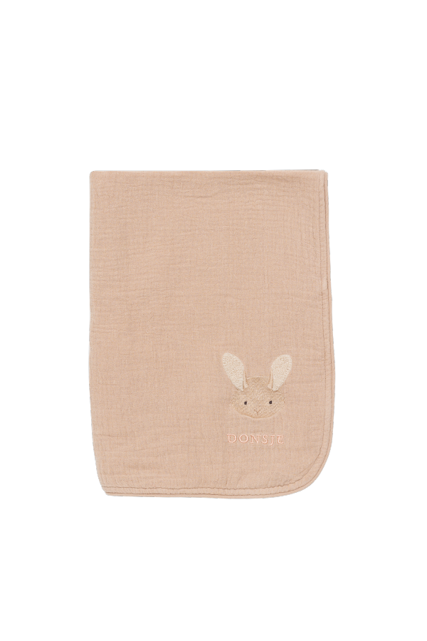 KIDS Donsje Ploekie Muslin Blanket S Fluffy Bunny - Rose Mocha