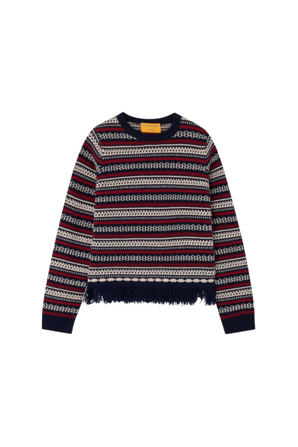Guest in Residence Western Stripe Crew Sweater - Midnight Combo