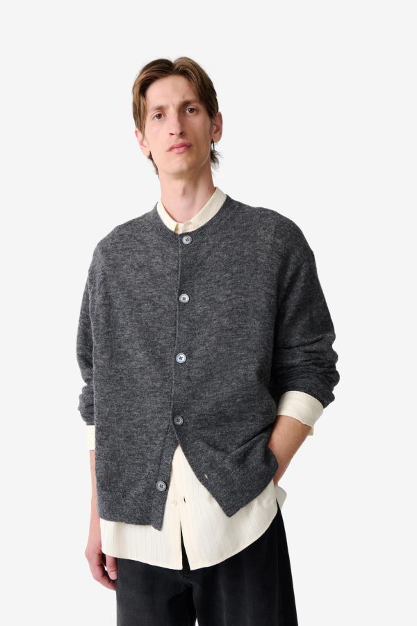Studio Nicholson Andres Cardigan - Charcoal Marl
