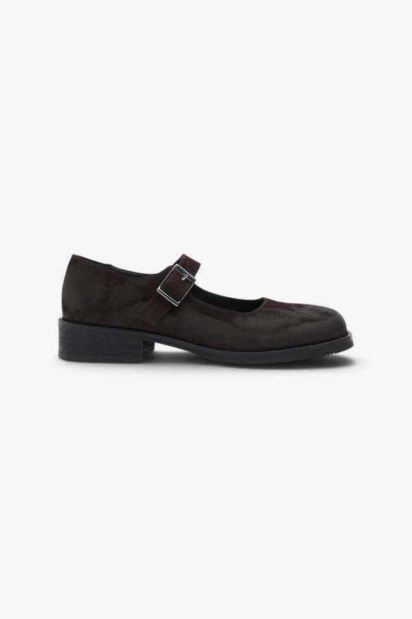 Paracia Waxed Suede Mary Jane - Deep Brown | Garmentory