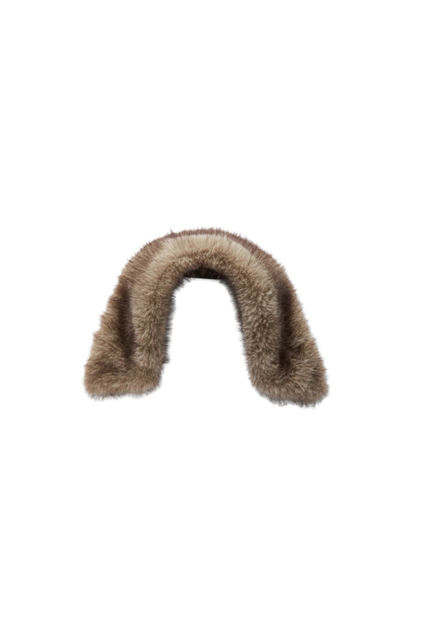 Veronica Beard Faux Fur Collar - Black Tipping / Limestone