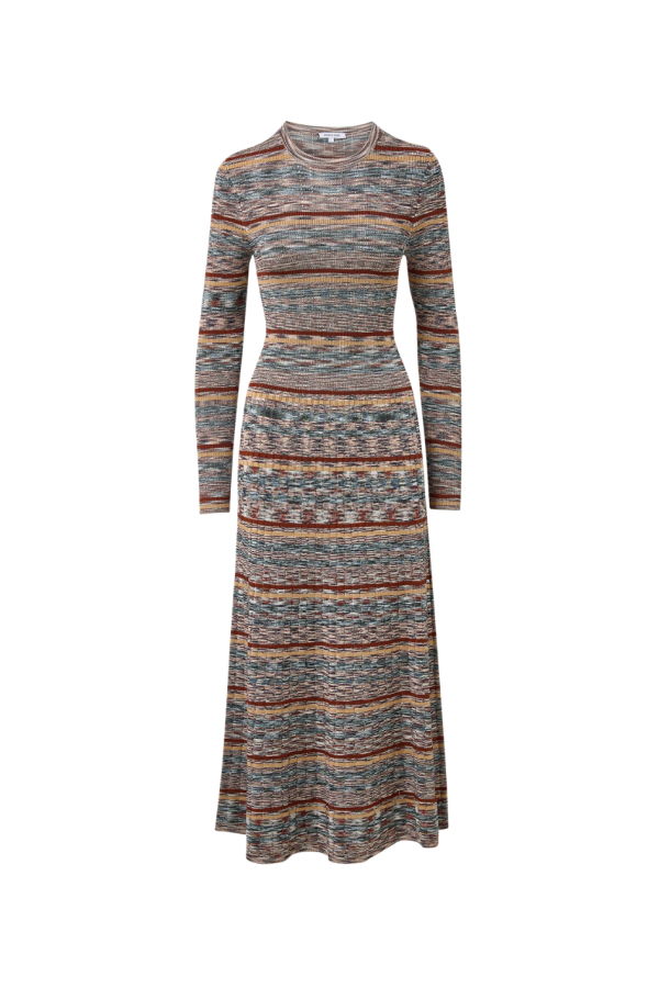 Veronica Beard Nami Knit Dress - Rust Multi