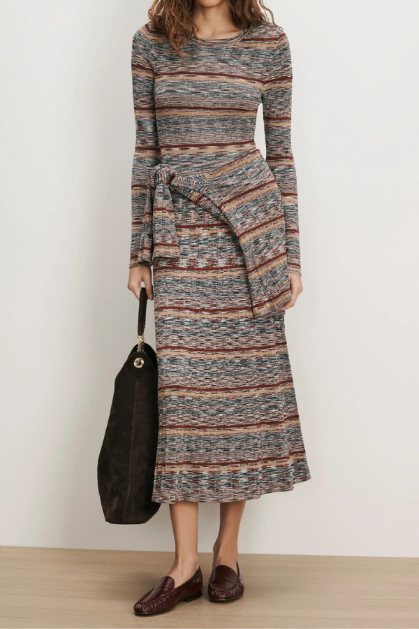 Veronica Beard Nami Knit Dress - Rust Multi