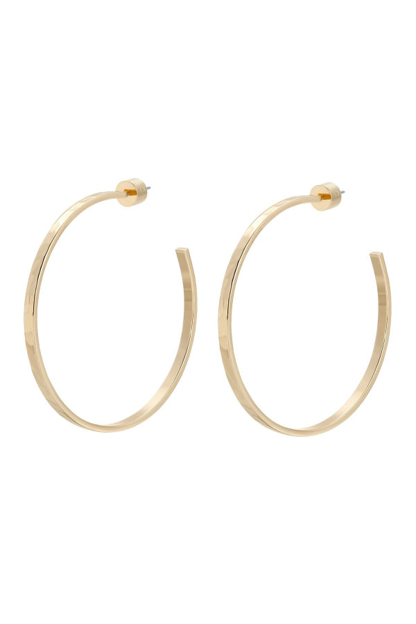 Eklexic Jewelry 2" Hammered Hoops
