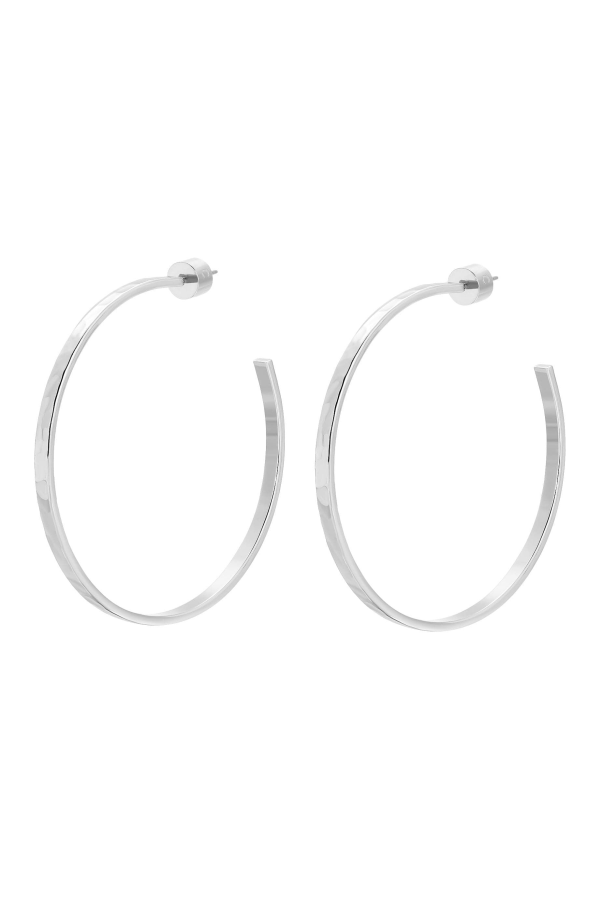 Eklexic Jewelry 2" Hammered Hoops