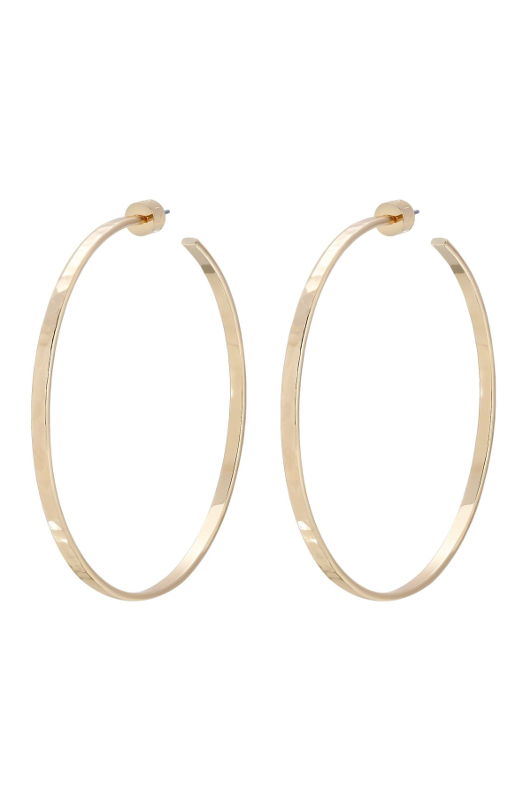 Eklexic Jewelry 2.5" Hammered Hoops