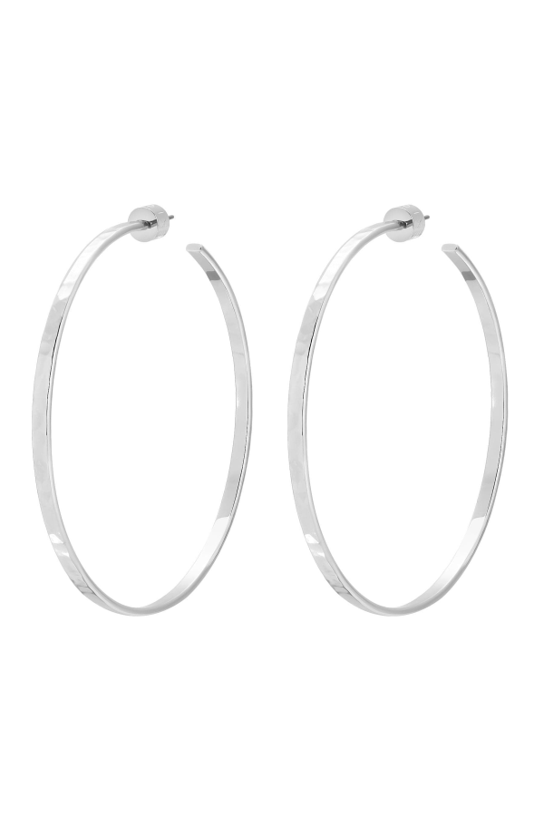 Eklexic Jewelry 2.5" Hammered Hoops
