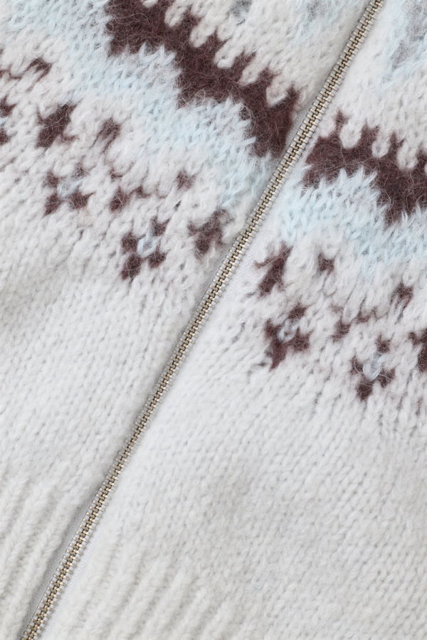 Closed Cropped Zip Cardigan - Cloud Cream