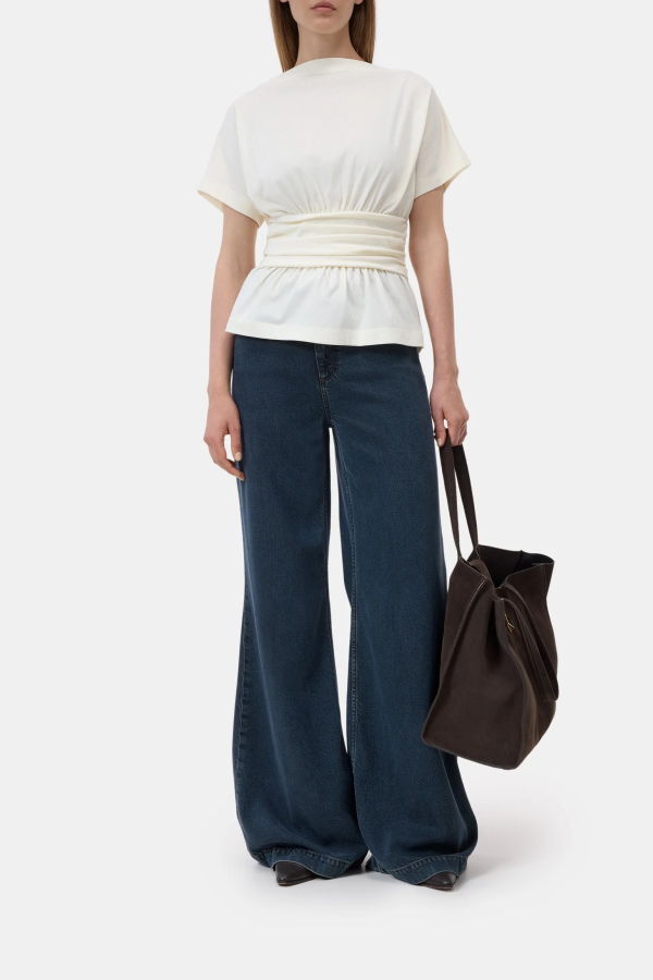 Closed Draped T-Shirt - Ivory