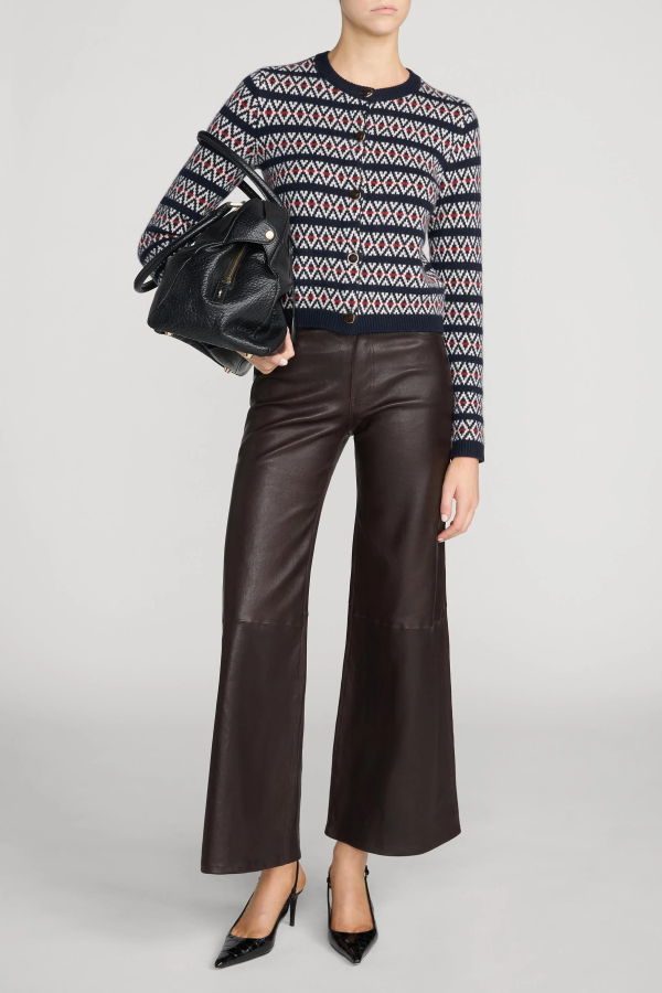 FRAME Denim The Cashmere Cardi - Navy Fairisle