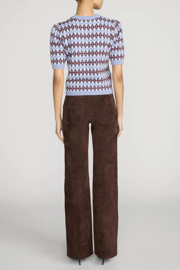 FRAME Denim The Cashmere Crew Sweater - Periwinkle Fairisle