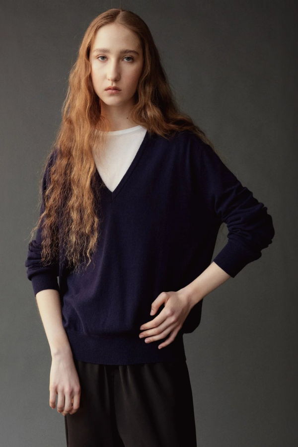 Mijeong Park Cashmere Blend V-Neck Knit Sweater