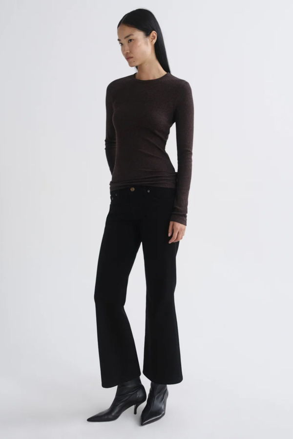 AGOLDE Delphi Slim Long Sleeve Tee - Ganache