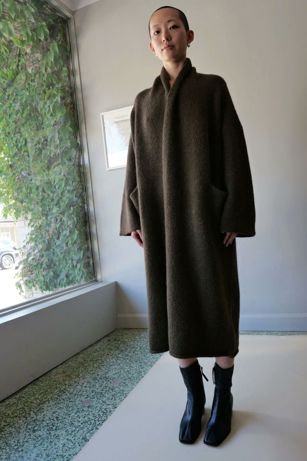 Lauren Manoogian Long Shawl Cardigan - Olive